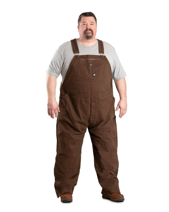 Berne Mens Heartland Unlined Washed Duck Bark 100% Cotton Bib Overall