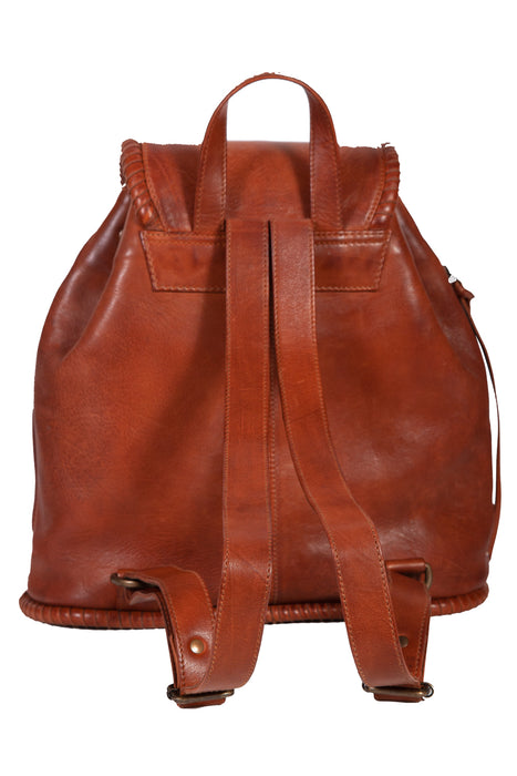 Scully Womens Brown Leather 14in Lacing Backpack