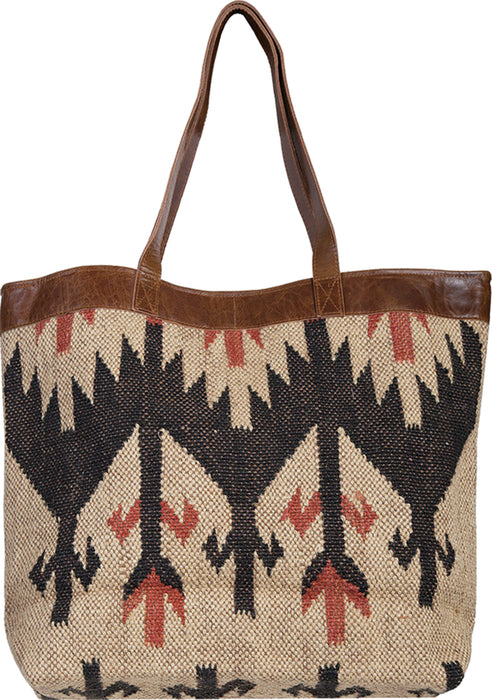 Scully Womens Tan Multi Polyester 19in Tote Handbag