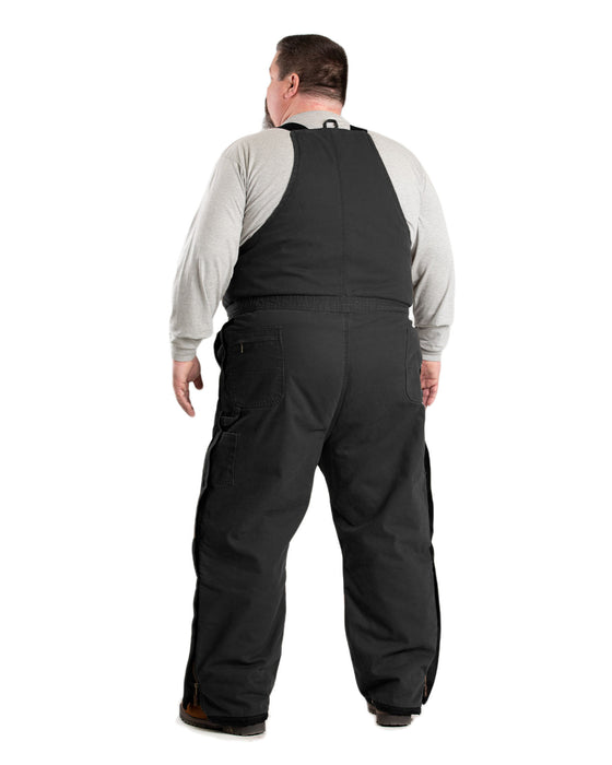 Berne Mens Heartland Insulated Washed Duck Black 100% Cotton Bib Overall