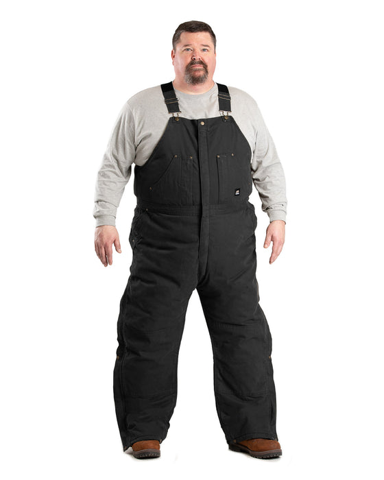 Berne Mens Heartland Insulated Washed Duck Black 100% Cotton Bib Overall