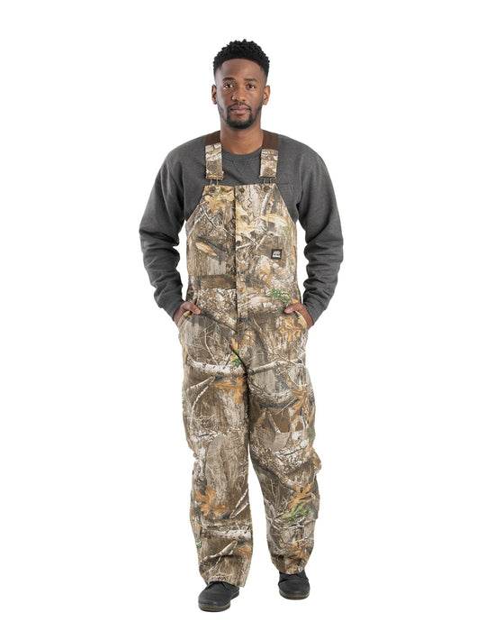 Berne Mens Realtree Edge 100% Cotton Deluxe Insulated Bib Overall