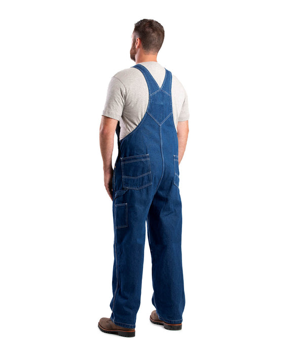 Berne Mens Denim 100% Cotton Vintage Washed Denim Bib Overall