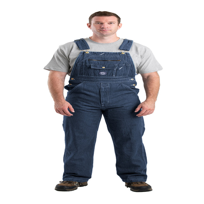 Berne Mens Denim 100% Cotton Vintage Washed Denim Bib Overall