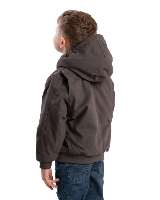 Berne Youth Unisex Softstone Duck Hooded Titanium 100% Cotton Jacket