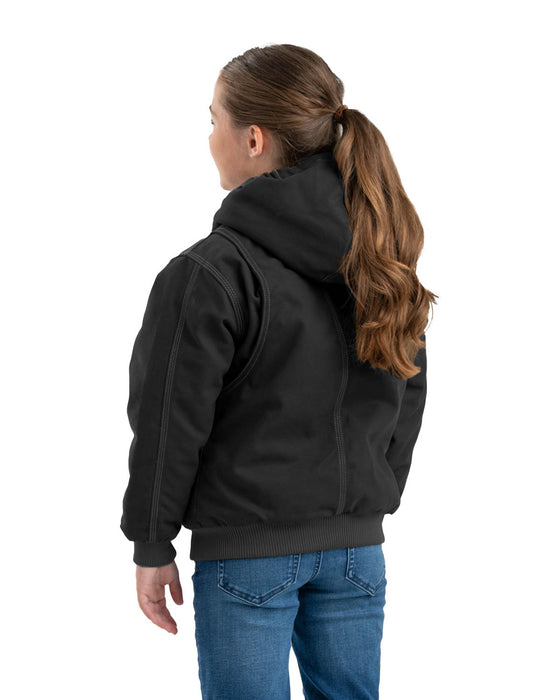 Berne Unisex Black 100% Cotton Youth Hooded Jacket