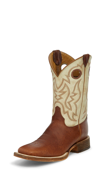 Justin 11in Mens Desert Bone Caddo Leather Cowboy Boots