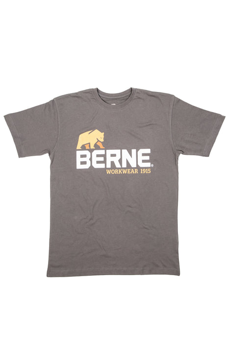 Berne Mens Titanium 100% Cotton Logo Tee S/S