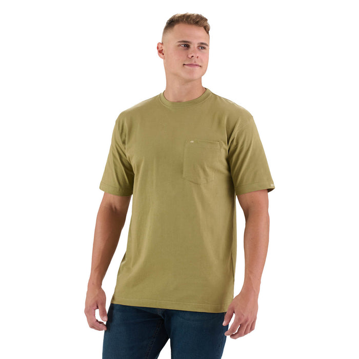 Berne Mens Light Olive 100% Cotton Heavyweight Pocket Tee S/S