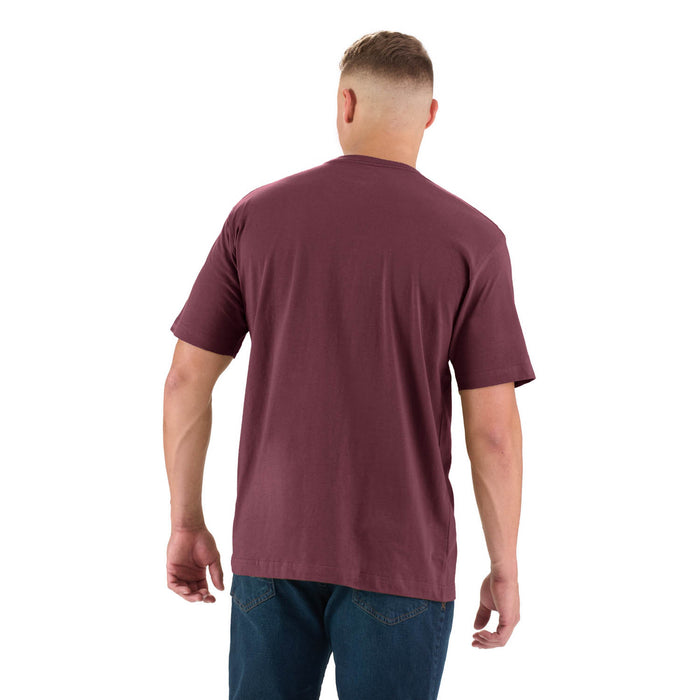 Berne Mens Maroon 100% Cotton Heavyweight Pocket Tee