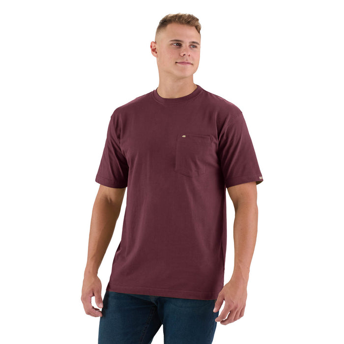 Berne Mens Maroon 100% Cotton Heavyweight Pocket Tee