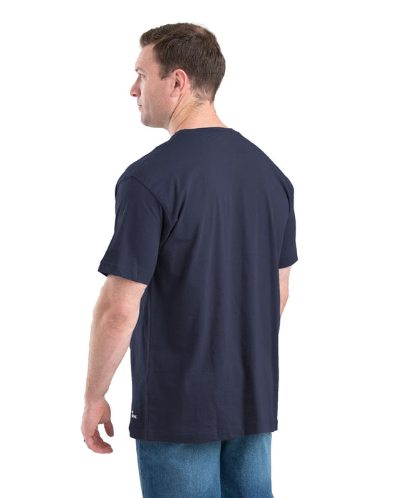 Berne Apparel Mens Heavyweight Pocket Tee Navy 100% Cotton S/S T-Shirt