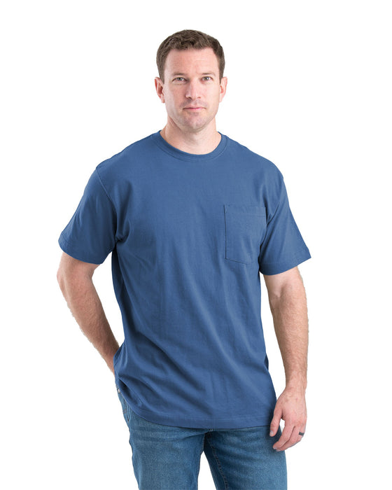 Berne Mens Heavyweight Pocket Tee Royal Blue 100% Cotton S/S T-Shirt