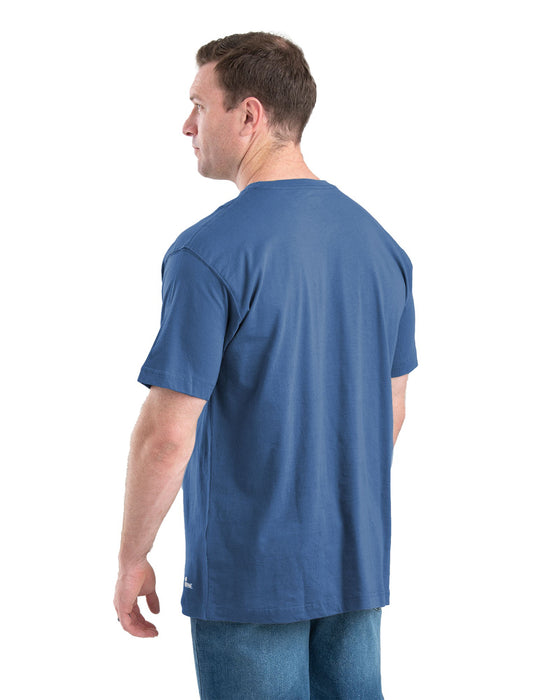 Berne Mens Heavyweight Pocket Tee Royal Blue 100% Cotton S/S T-Shirt