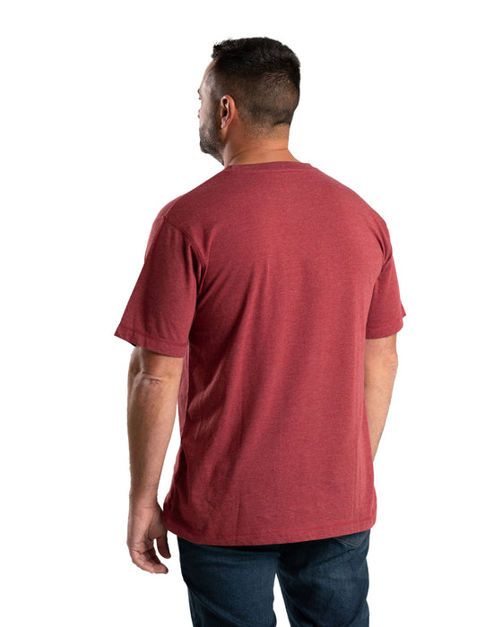 Berne Mens Big Bear Barn Dark Red Cotton Blend S/S T-Shirt