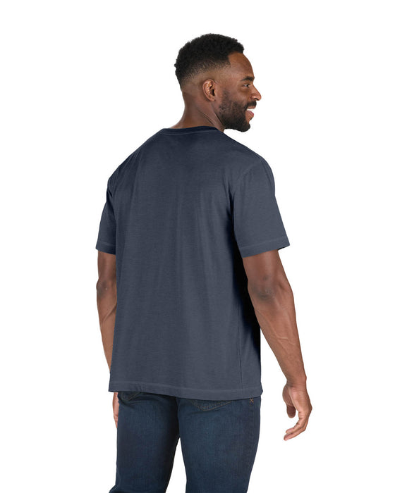 Berne Mens Space Blue Cotton Blend Lightweight Performance Tee S/S