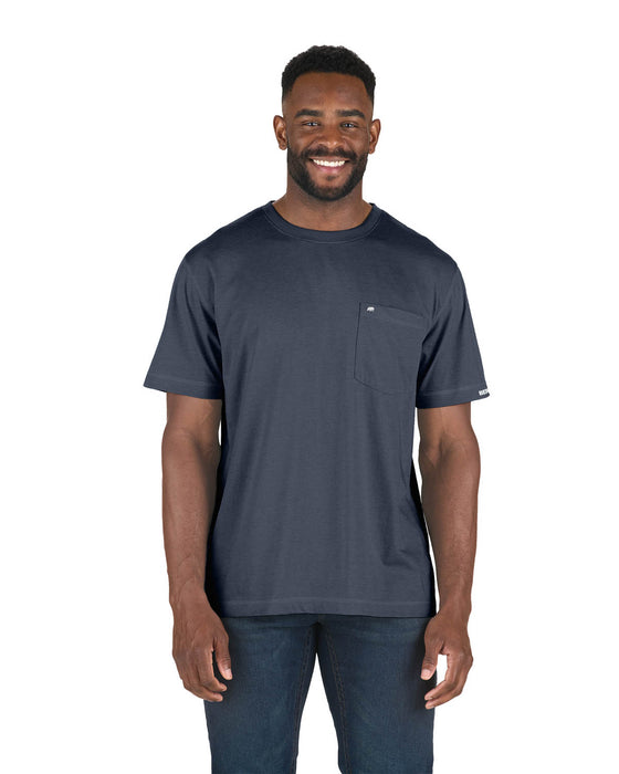 Berne Mens Space Blue Cotton Blend Lightweight Performance Tee S/S