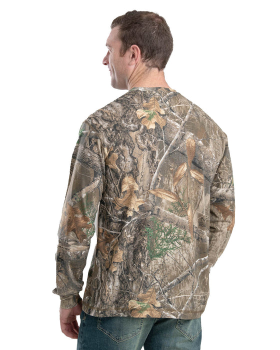 Berne Mens Realtree Edge Cotton Blend Lightweight Performance Tee L/S