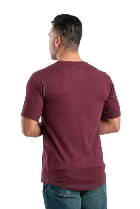 Berne Mens Maroon Cotton Blend WorkVent Performance Pocket Tee S/S