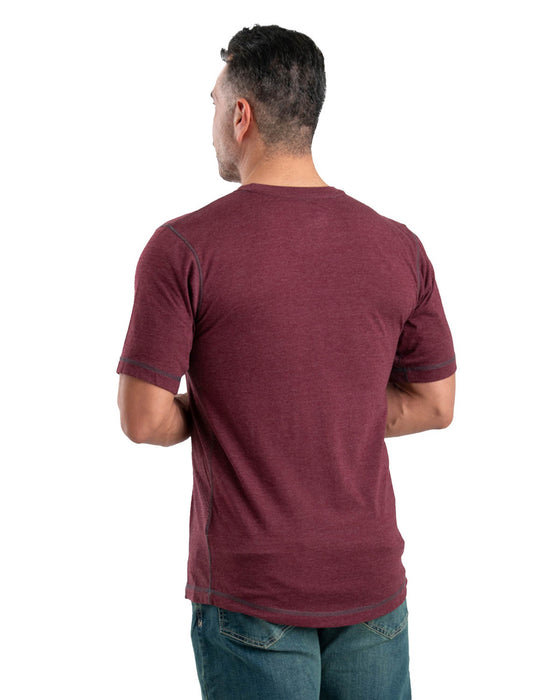 Berne Mens Maroon Cotton Blend WorkVent Performance Pocket Tee S/S