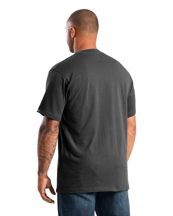 Berne Mens Highland Heavyweight Pocket Black 100% Cotton S/S T-Shirt