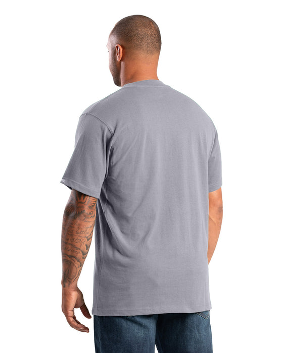 Berne Mens Highland Heavyweight Pocket Smoke 100% Cotton S/S T-Shirt