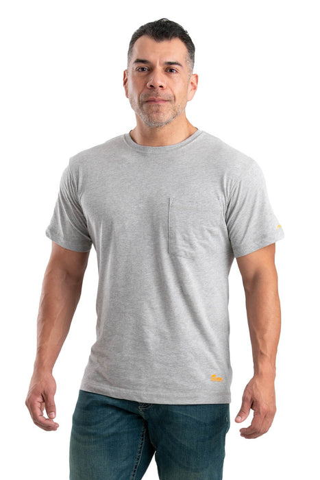 Berne Mens Grey 100% Cotton Lightweight Performance Tee S/S