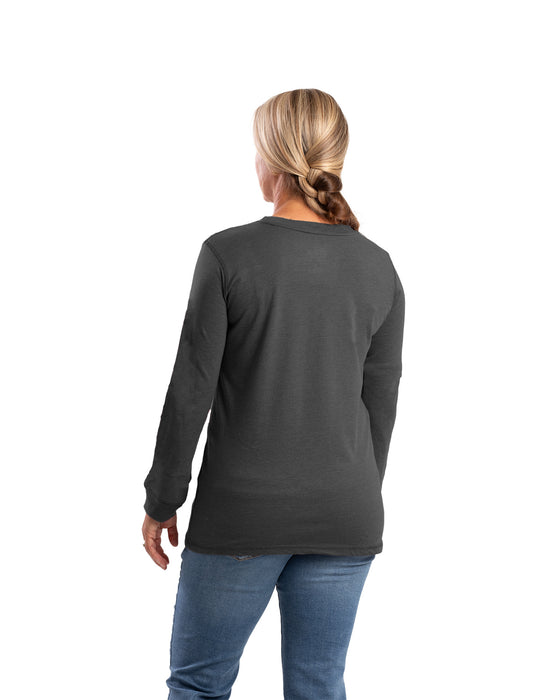 Berne Womens Signature Performance Graphite Cotton Blend L/S T-Shirt