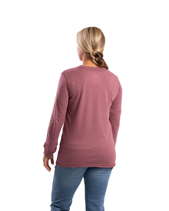 Berne Womens Signature Performance Mauve Cotton Blend L/S T-Shirt