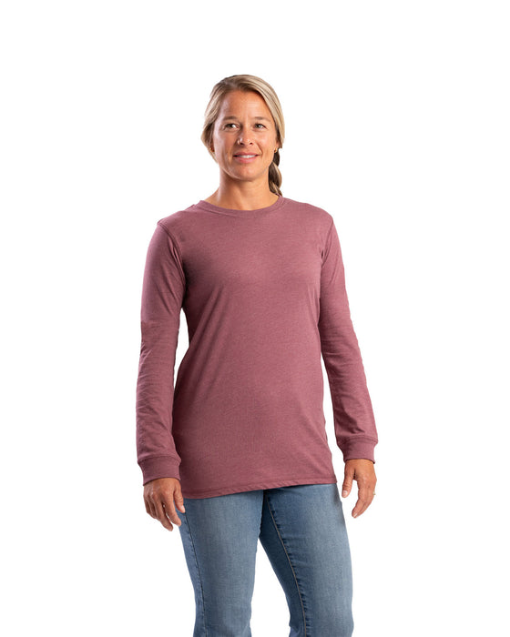 Berne Womens Signature Performance Mauve Cotton Blend L/S T-Shirt