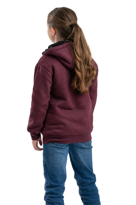 Berne Womens Sherpa-Lined Sweatshirt Cabernet Cotton Blend Hoodie