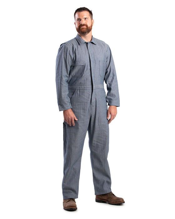 Berne Apparel Mens Heritage Unlined Fisher Stripe 100% Cotton Work Coverall