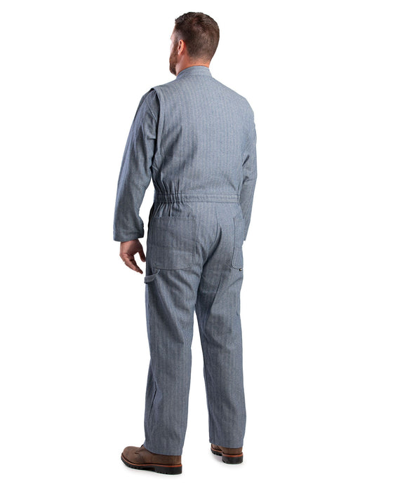 Berne Apparel Mens Heritage Unlined Fisher Stripe 100% Cotton Work Coverall