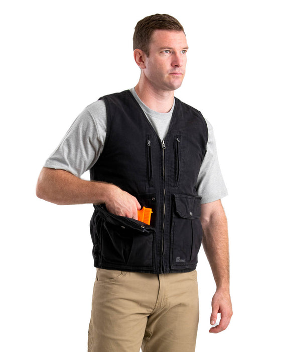 Berne Mens Black Polyester Echo Zero Eight Vest