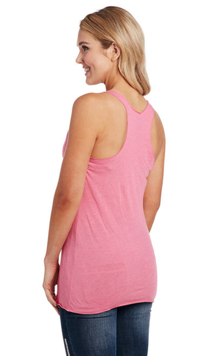 Cowgirl Up Womens Gunslingers Raw Edge Pink Cotton Blend S/L Tank Top