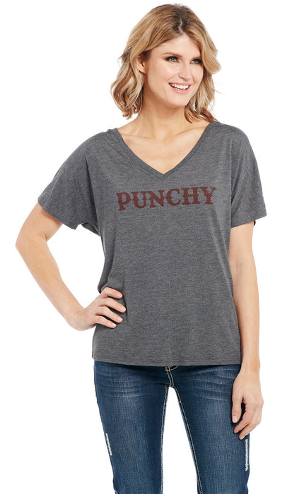 Cowgirl Up Womens Punchy Boyfriend Heather Grey Polyester S/S T-Shirt