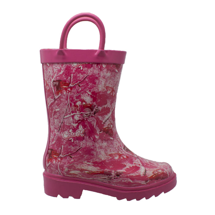 Case IH Kids Girls Pink Rubber Work Boots