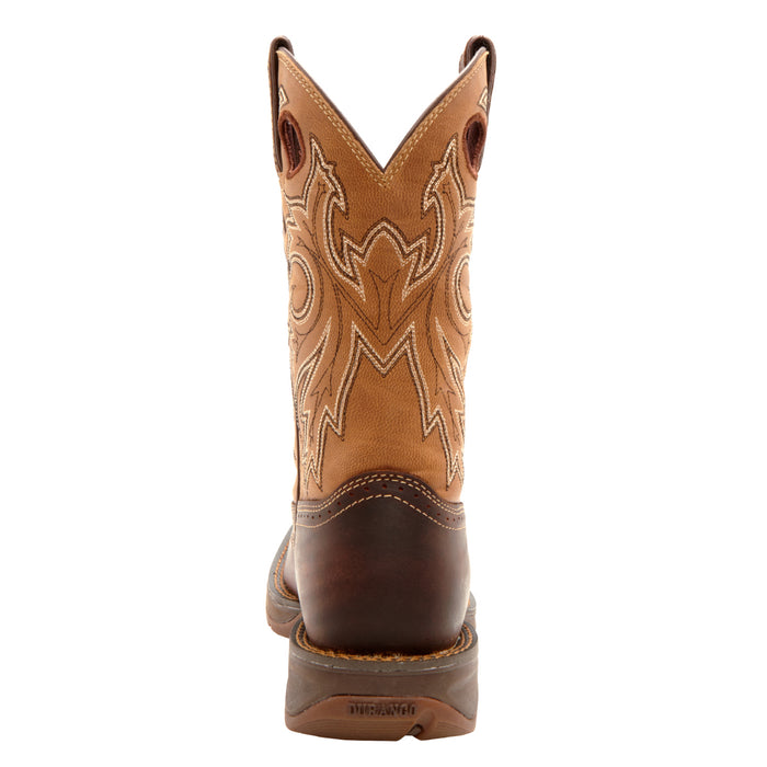 Durango Mens Rebel Saddle Up Brown/Tan Leather Cowboy Boots