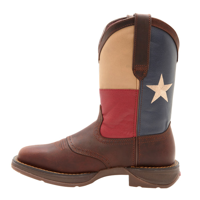 Durango Mens Brown Leather Texas Flag Pull On Saddle Cowboy Boots