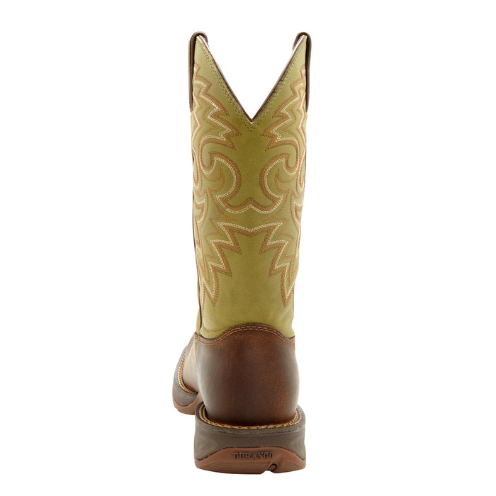 Rebel by Durango Mens Coffee Leather Cactus Pull-On Cowboy Boots