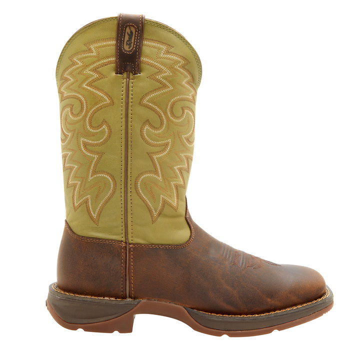 Rebel by Durango Mens Coffee Leather Cactus Pull-On Cowboy Boots