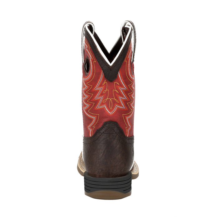 Lil Durango Little Kids Chestnut/Crimson Leather Rebel Pro Cowboy Boots