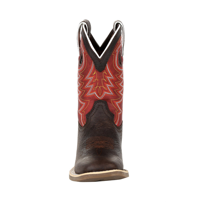 Lil Durango Little Kids Chestnut/Crimson Leather Rebel Pro Cowboy Boots