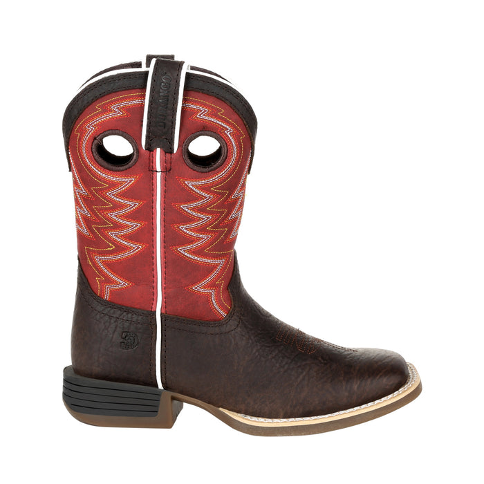 Lil Durango Little Kids Chestnut/Crimson Leather Rebel Pro Cowboy Boots