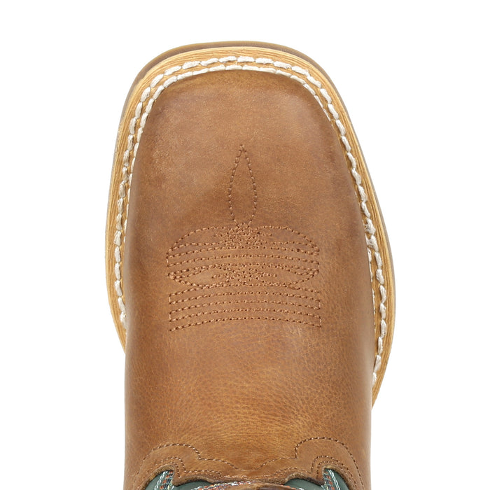 Durango Youth Wheat/Tidal Teal Leather Lil Rebel Pro Cowboy Boots