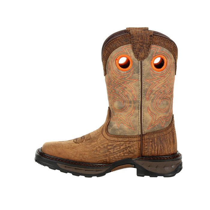 Durango Kids Burly Brown/Black Leather Lil Maverick XP Cowboy Boots