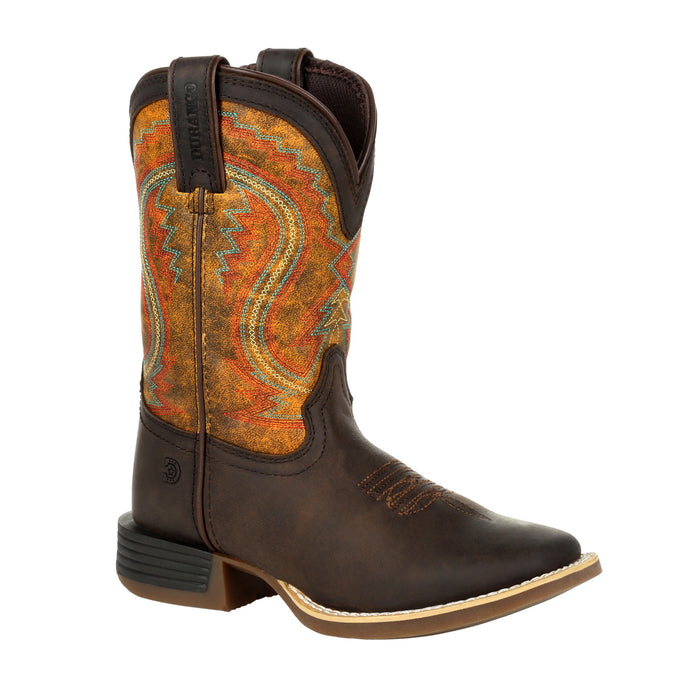 Durango Kids Dark Bay/Burnt Orange Leather Lil Rebel Pro Cowboy Boots