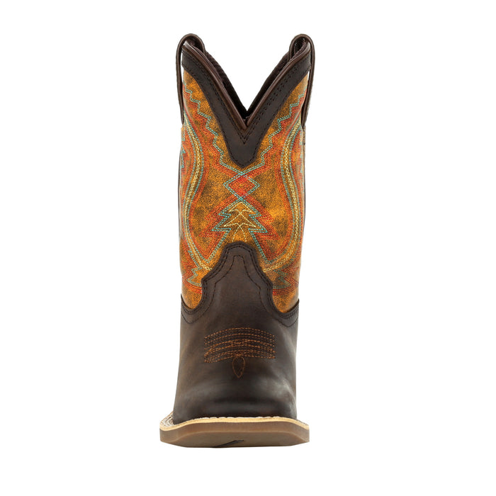 Durango Kids Dark Bay/Burnt Orange Leather Lil Rebel Pro Cowboy Boots