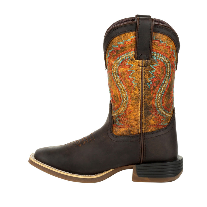 Durango Kids Dark Bay/Burnt Orange Leather Lil Rebel Pro Cowboy Boots