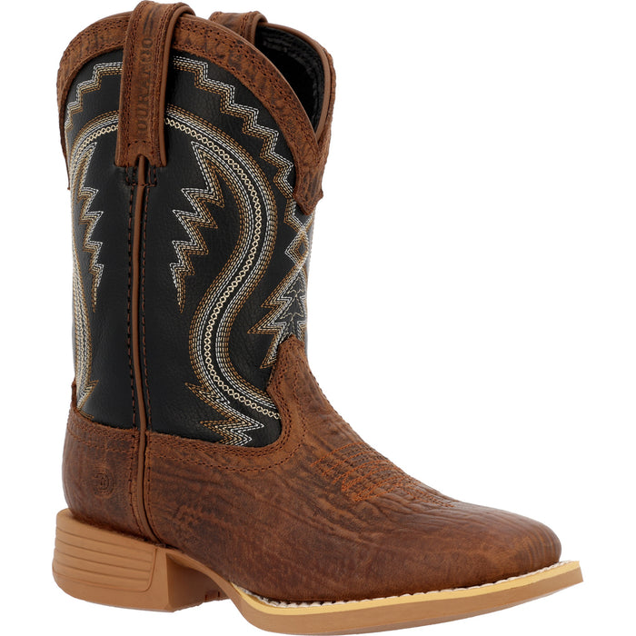 Durango Youth Unisex Lil Rebel Pro Western Acorn/Black Onyx Leather Cowboy Boots